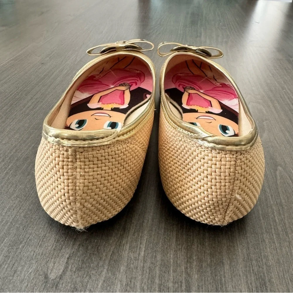 Malekinha Girls Golden bow ballerina flats shoes size 1